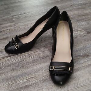 Franco Sarto Rufina fringe  black pumps heels Sz 11